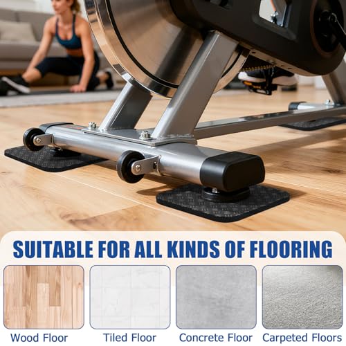 Anti-Vibration Bike Mat 4-Pack - Double-Sided Non-Slip Grip
