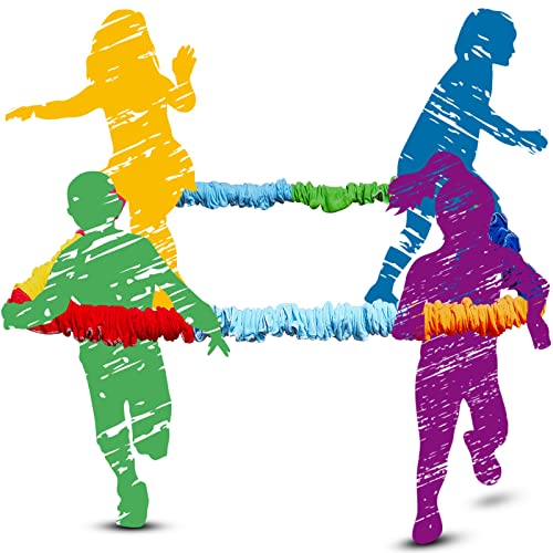 Jecery 12ft Multicolor Elastic Fleece Resistance Band for Group Activities