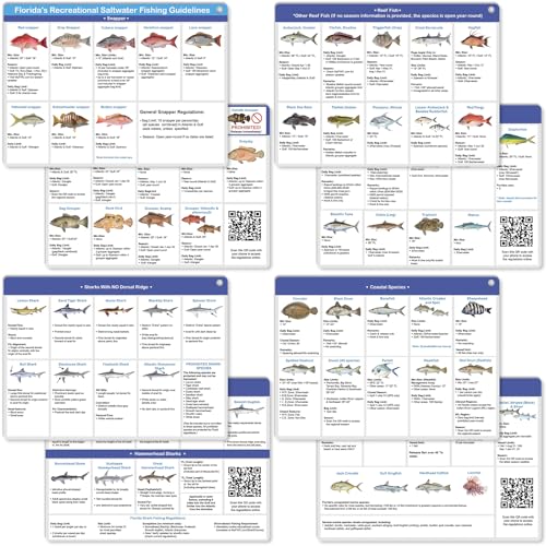 Florida Saltwater Fishing Guide Cards - Waterproof Quick Reference Set