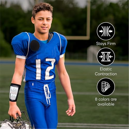 QB Playbook Wristband - 3-Compartment Wrist Coach for Youth, 20-Pack - Black