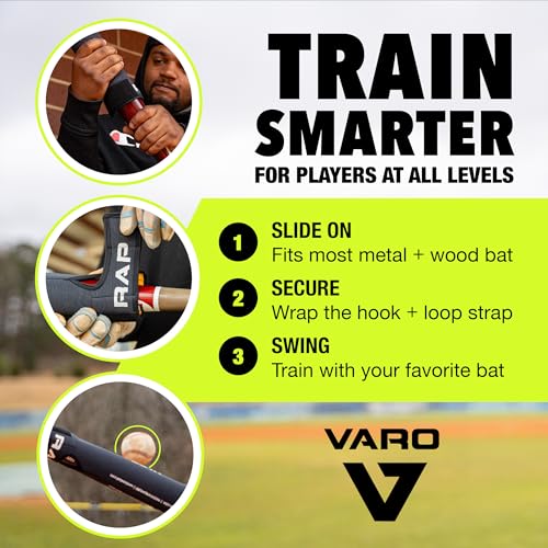 Varo Bat Training Weights for Baseball/Softball - 4 oz Graphite/White, Official MLB & USA Baseball