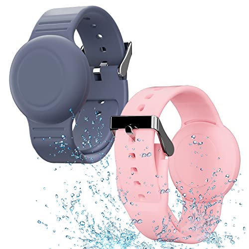 Waterproof Silicone Bracelet for AirTag - Kids Tracker Band, 2 Pack