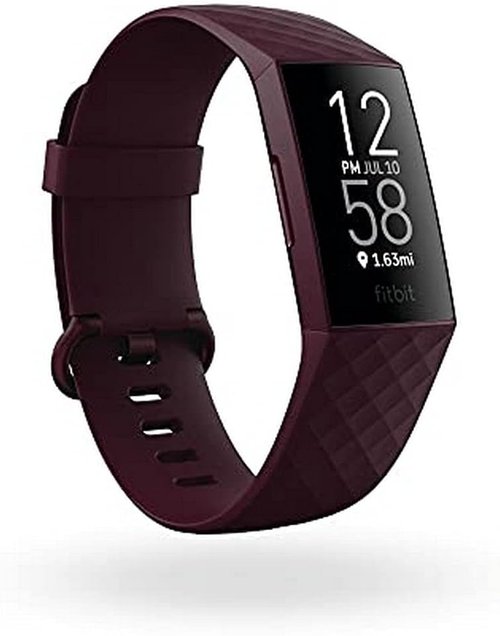 Fitbit Charge 4 Fitness Tracker - Built-In GPS, Heart Rate & Sleep Monitoring | Rosewood, One Size (S & L Bands Included)