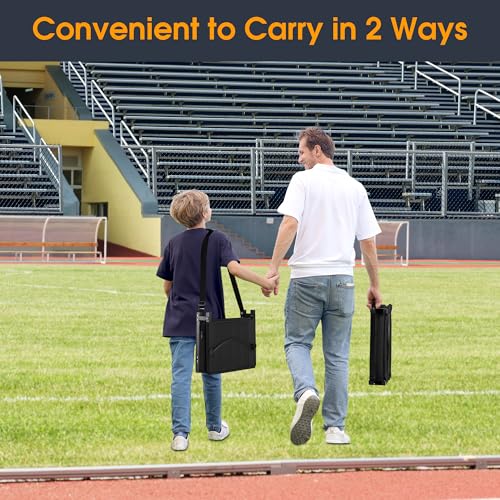 Portable Stadium Seat with Back Support - Black