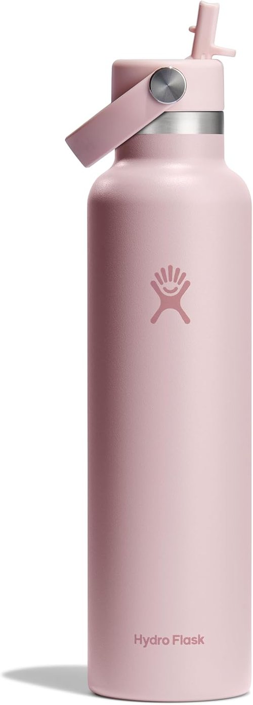 Hydro Flask Water Bottle - Insulated Stainless Steel - Leakproof Straw Lid, 24 Oz Trillium Pink