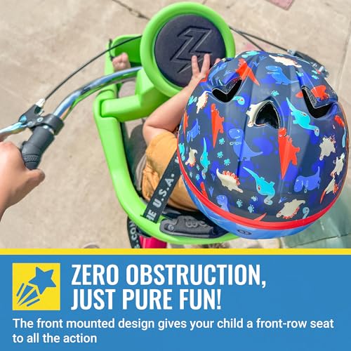 Front Mounted Child Bike Seat - Green with 3-Point Harness