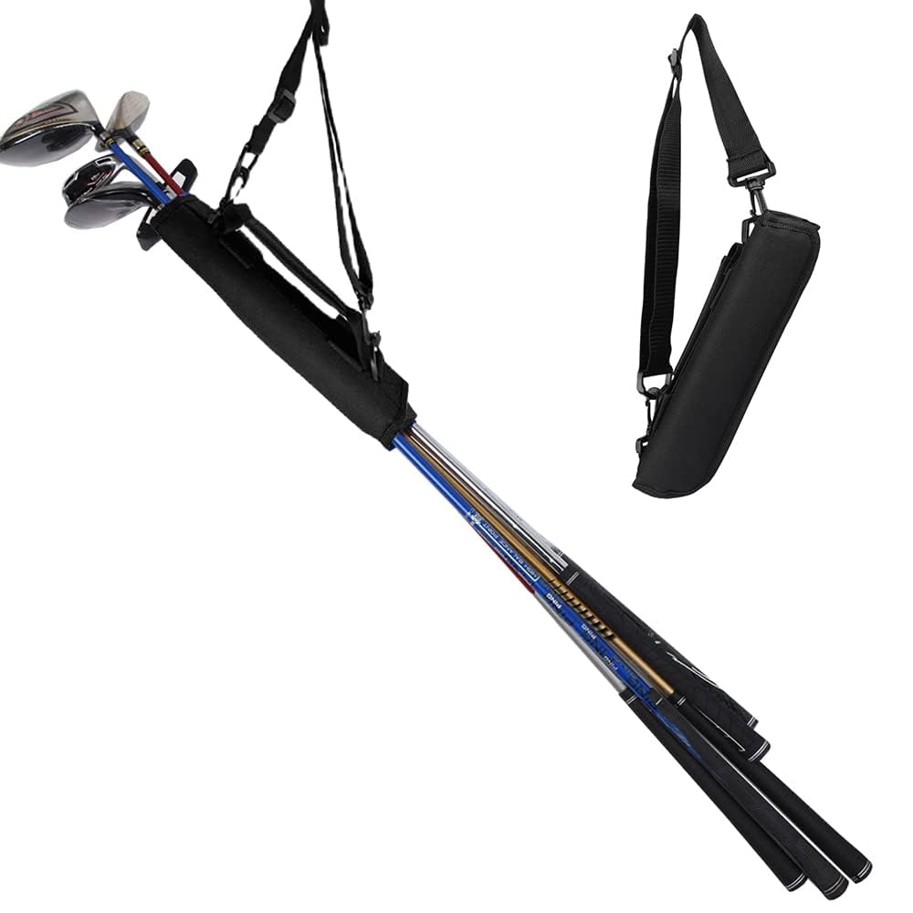 Mini Golf Club Bag Lightweight Shoulder Carrier Driving Range Practice Pack Portable Course Training Travel Case Foldable Sunday Bag Holding 3-5 Golf Clubs for Men Women Golfer