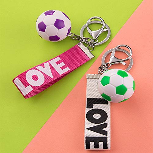 Football Keychain for Boys - Eco-Friendly Zinc Alloy - Rose Red