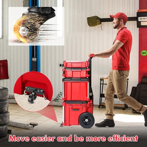 Front Wheels Compatible for Milwaukee Packout Rolling Tool Box,Packout Caster Wheels Accessories for Packout Tool Box,Making Transportation Easier