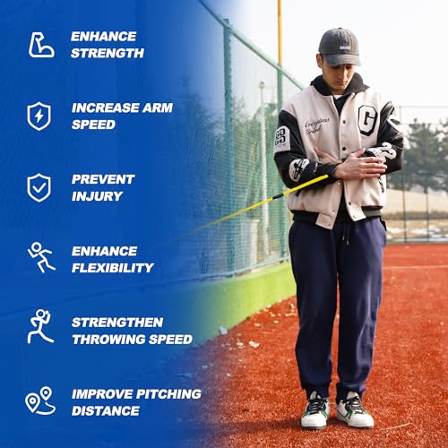 SunNordik 10LB Resistance Bands for Pitchers with Carry Bag - Baseball Training Equipment