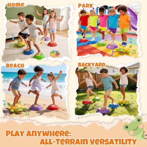 Kids Frog Stepping Stones with Light & Sound, Balance Game Set, 6PCS