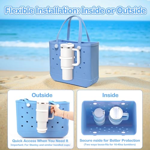 Cup Holder for Bogg Bag - Adjustable Drink Holder - Transparent