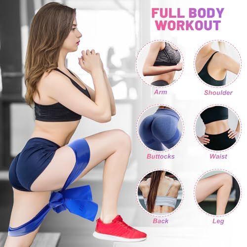 5-Piece Resistance Bands Set - Elastic Stretch Bands for Home Gym - Gray, Blue, Red, Yellow, Green