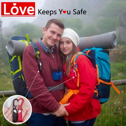 Heart-Engraved Aluminum Emergency Whistles - Silver Pair with Keychains & Lanyards