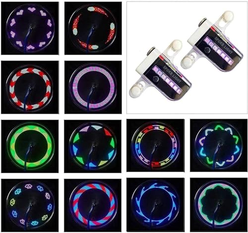 LED Bicycle Wheel Lights - Waterproof Spoke Tire Lights with 30 Patterns