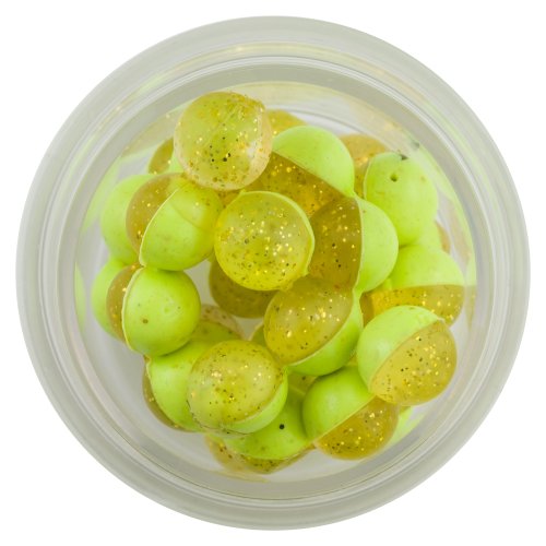 Floating Fishing Bait Eggs - Clear Gold-Chartreuse/Garlic - 0.5 oz Jar