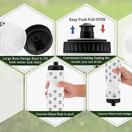 Talltalk 12pcs Soccer Water Bottles & Drawstring Bags Set 24oz, Sports Drink Bottles & Gym Bags