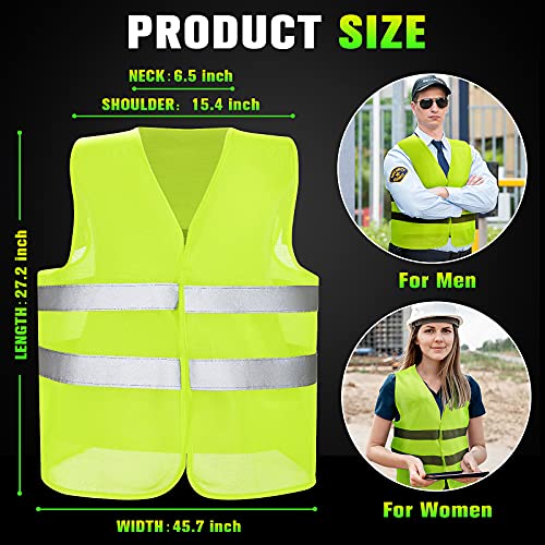 Coume 12/20 Pieces Safety Vests Bulk High Visibility Reflective Vests Mesh for Construction Working with 2 Reflective Strips