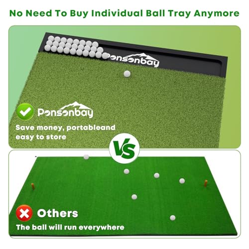 Integrated Golf Hitting Mat with Ball Tray - 5ft x 4ft | 1.02in Thick