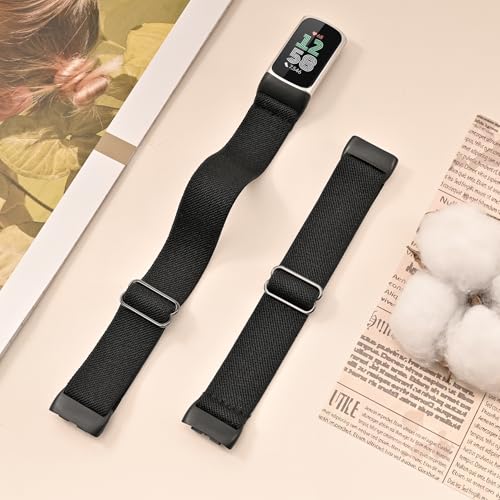 Wizvv Black Elastic Fitness Tracker Wrist & Ankle Band for Fitbit Charge 6/5