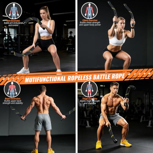 Ropeless Battle Ropes - Portable Cordless Fitness Gear 1.5IN