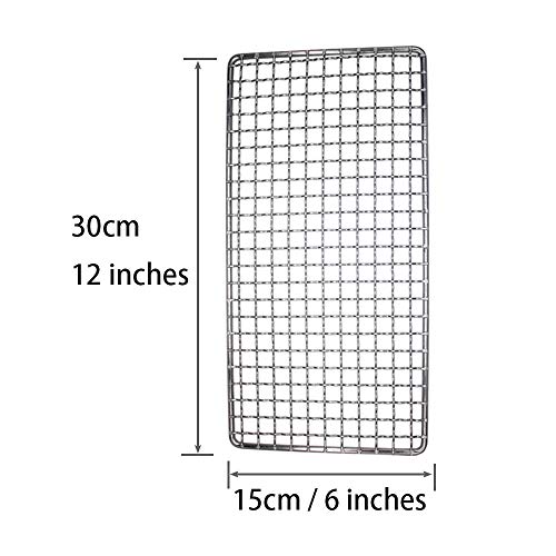 ZipSeven Camping Bushcraft Grill with Carrying Bag - Stainless Steel Mesh Campfire Cooking Grate, Model 1