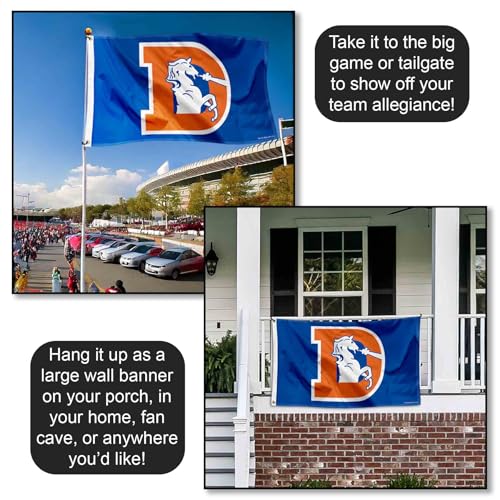 Denver Broncos Vintage Flag - 3 ft x 5 ft Polyester Banner