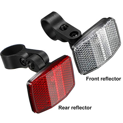 Bicycle Reflectors Set - 4 Pcs Red & White Front Rear Lights
