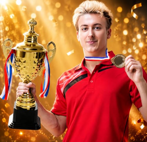 Large Gold Trophy Cup - 14.5" Award for Sports & Tournaments