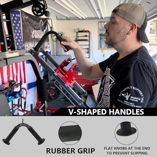 Cable Machine Attachment Set - V Handle, Tricep Rope & Straight Bar