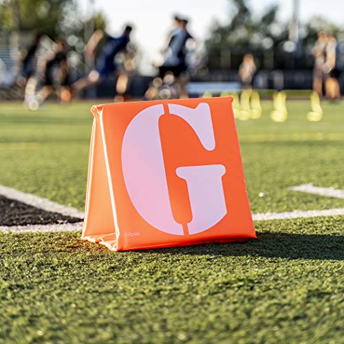 Football Field Yard Markers Set - 11 High Visibility Weighted Markers