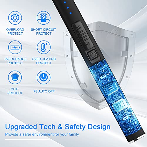 Electric Arc Windproof Lighter - Flameless USB Rechargeable Black