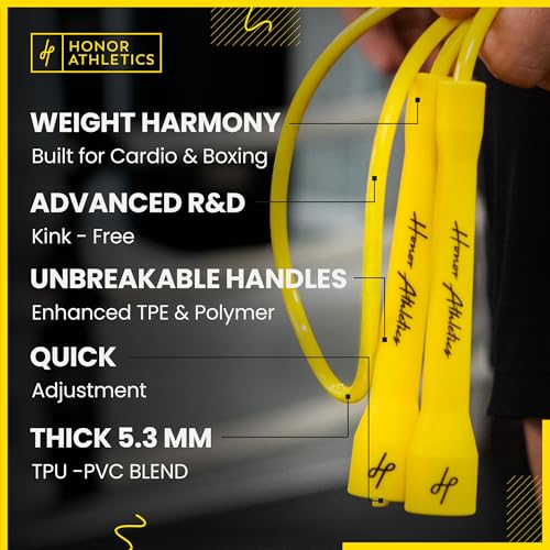 Pro Boxing Rope 3.0 - 5.3mm Adjustable Jump Rope with Black Handles