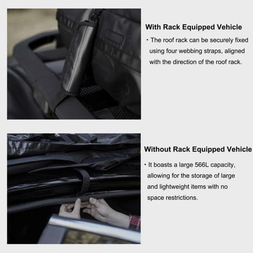 CAMVIL 20 Cubic Waterproof Car Rooftop Cargo Carrier Bag, Soft-Shell Car Roof Bag for All Vehicle with/Without Racks, Includes Waterproof Zip, Anti-Slip Mat, Door Hooks, Storage Bag