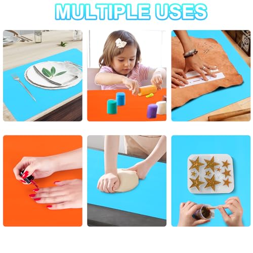 2-Pack Silicone Crafting Mats, 15.7" x 11.8" Nonstick Heat-Resistant Table Mat