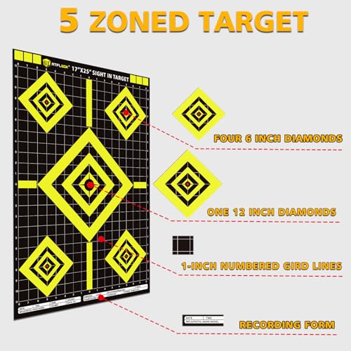 High Visibility Shooting Targets - 50 Pack, 17x25 Inch