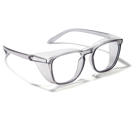 LianSan Oversize Anti-Fog Safety Glasses for Nurses, Z87.1 Certified Goggles for Women, Square UV Protection Light Grey