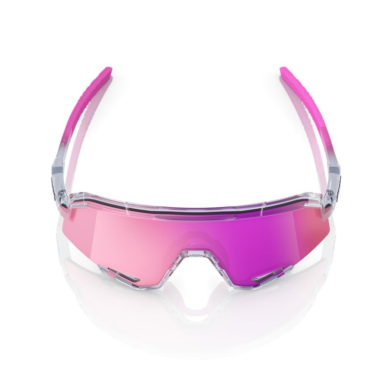 100% Slendale Sunglasses - Polished Translucent Grey; Purple Multilayer Mirror