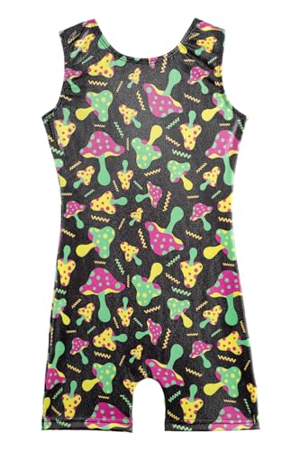 Girls Gymnastics Leotard with Shorts - Toddler Unitard - 2-3T Black Mushroom