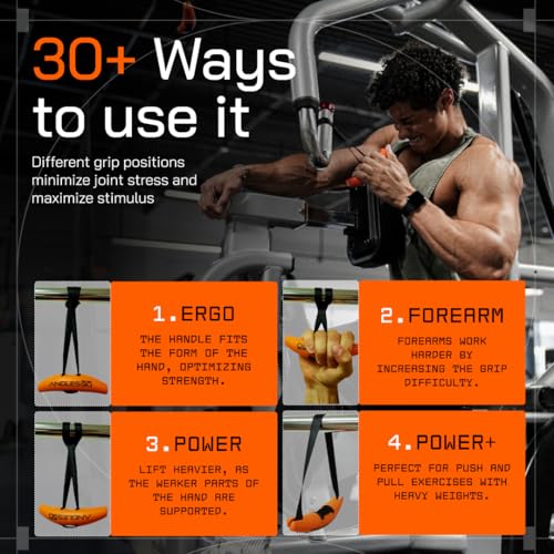 Ergonomic Pull-Up Grip Handles - Black Camo Cable Attachment