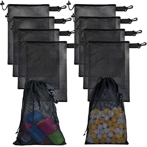 Riuog 10 Pcs Nylon Mesh Drawstring Bags 15.7x19.7in with Clips - Breathable Storage Set