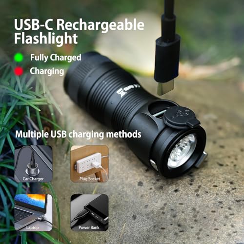 Sofirn SC13A Mini Rechargeable LED Flashlight 1300 Lumens, IP68 Waterproof, Compact EDC Torch with Locking & USB-C Charging