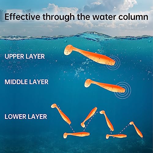 50 Pcs Soft Plastic Paddle Tail Fishing Lures - Mixed Colors