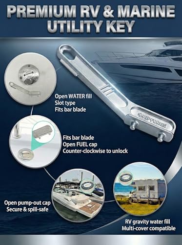 Marine-Grade 316 Stainless Steel Deck Fill Key Set - Silver