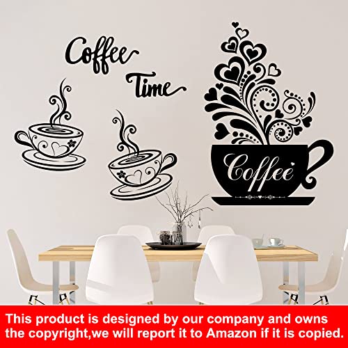 Coffee Wall Decals - Vinyl Stickers with Coffee Cup & Sayings