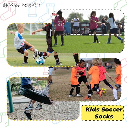 Kids Halloween Striped Knee-High Socks - 4 Pairs, 3-6 Years, White+Black+Pink+Deep Pink