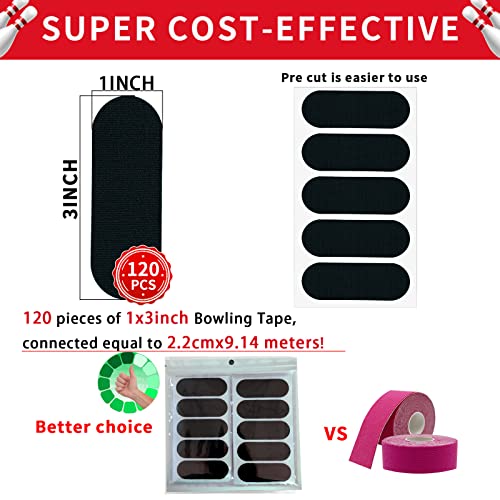 Bowling Thumb Tape - 120PCS Black Finger Tape for Bowlers