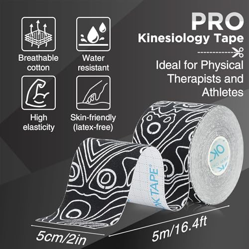 Kinesiology Tape Uncut Roll - 2 Inch x 16.4 Feet - Black B