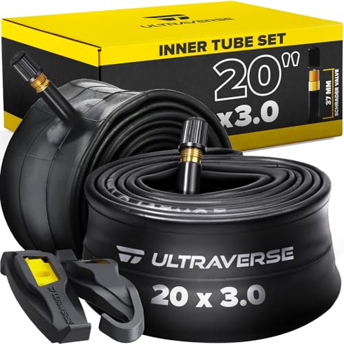 20-Inch x 3.0 Fat Bike Inner Tube - Versatile Compatibility, Schrader Valve, Durable Butyl Rubber, Easy Installation