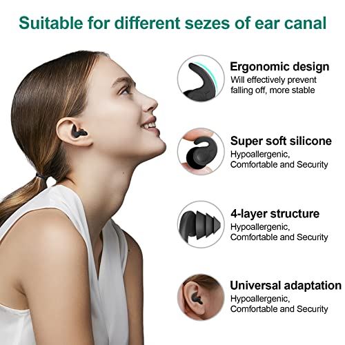 Reusable Silicone Swimming Ear Plugs - 3 Pairs for Comfort & Fit